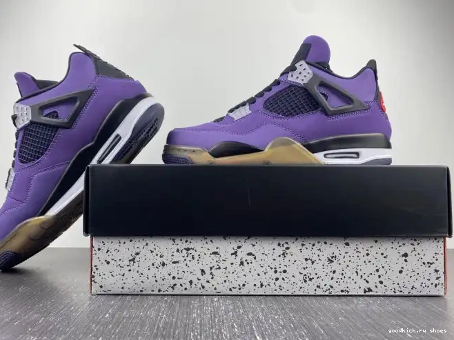Scott LN4 (Friends and Jordan 4 766296 Retro Family) Purple Travis 0506